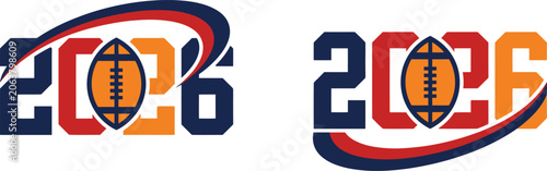 Quadro em tela Football 2026 logo concepts modern american football championship branding with