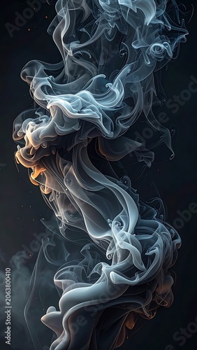 Smoke swirling in dark background.