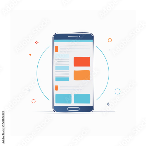 Flat design smartphone with app icons