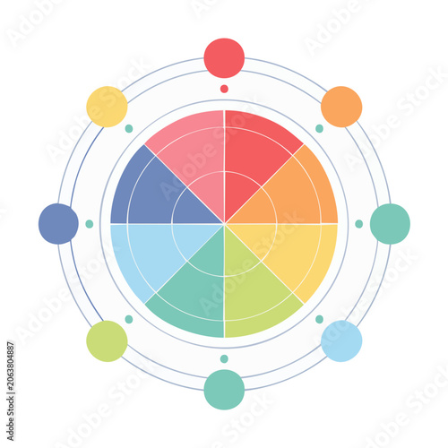 Flat design target diagram with concentric circles