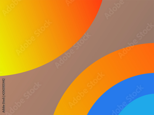 Vibrant colorful gradient circles on brown background design
