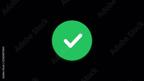 Green Circular Success Indicator Animation for User Interface Affirmation and Positive Feedback Loop 4k video