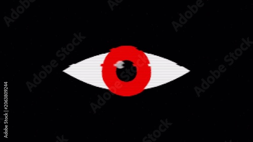 Cyber Surveillance Monitoring Eye Digital Privacy Breach Glitch Graphic 4k video