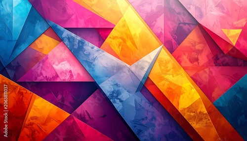 Vibrant colorful geometric shapes background texture.