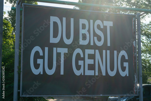 DU BIST GUT GENUG Plakat