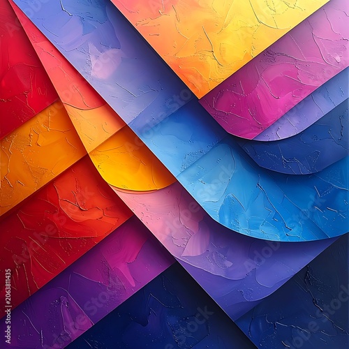Vibrant colorful layered abstract background design.