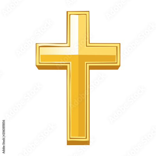 Golden Christian Cross Icon