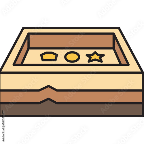 Archaeological soil layer excavation box icon