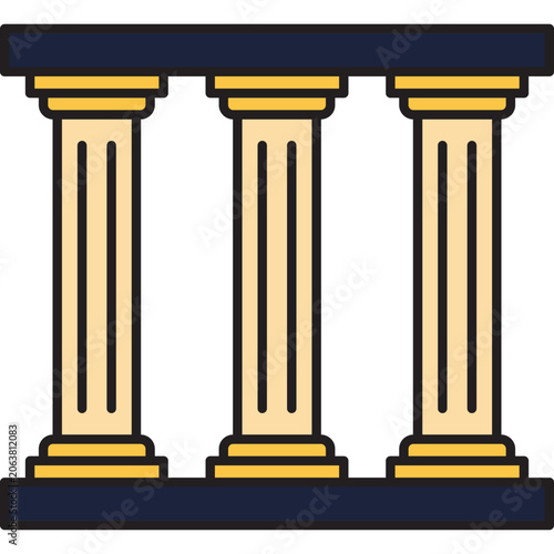 Ancient classical columns architectural icon