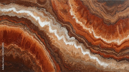 Abstract geode pattern with earthy tones and textured layers