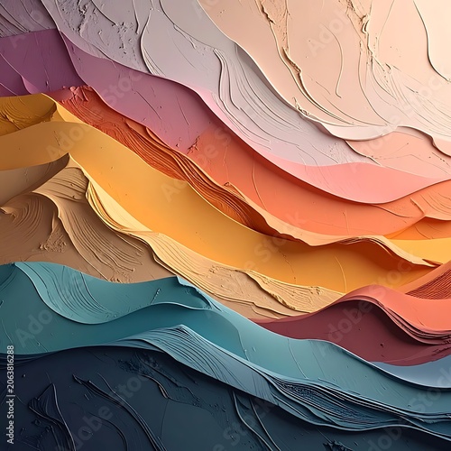 Vibrant layered paper texture background design.