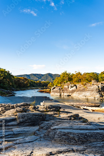 Nagatoro River and Iwadatami Rocks in Chichibu, Japan