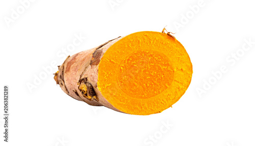 Fresh Turmeric Slice isolated solid white background4
