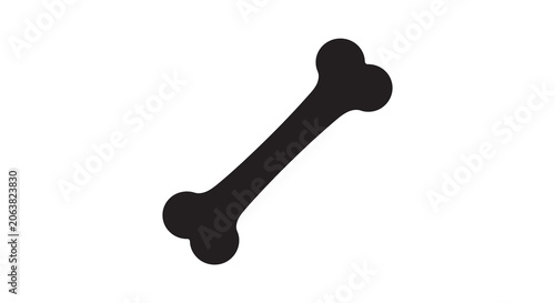 Foto Bone Silhouette On White Background Simple Anatomical Shape