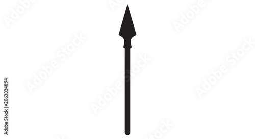 Spear Silhouette On White Background A Minimalist Weapon Shape