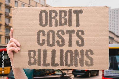Canvas-taulu "Orbit costs billions" Satellite deployment requires massive capital