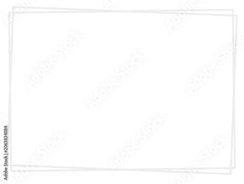 Minimalist White Double Thin Line Frame, Border transparent background, border frame, Elegant Double Rectangular White Border Template with Copy Space