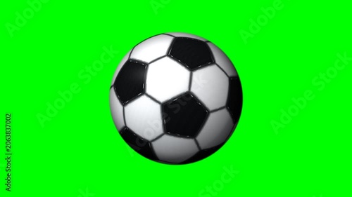 Spinning Stitched Soccer Ball 4K Animation on Black White and Green Chroma Key Backgrounds