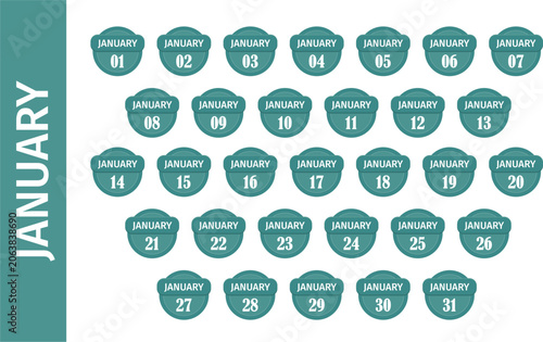 January full Month calendar creative Design