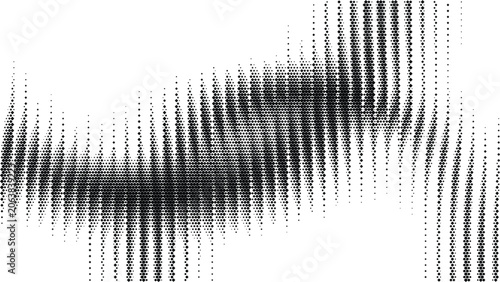 Foto Black halftone wave pattern vector illustration on white background