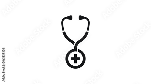 Tableau sur toile Medical Stethoscope with Cross Symbol.