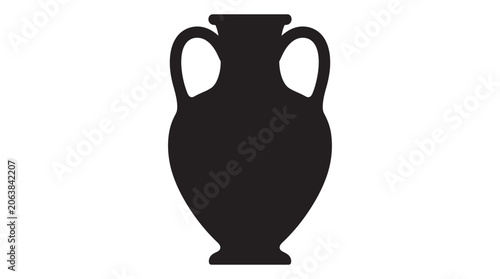 Ancient amphora with handles black silhouette greece