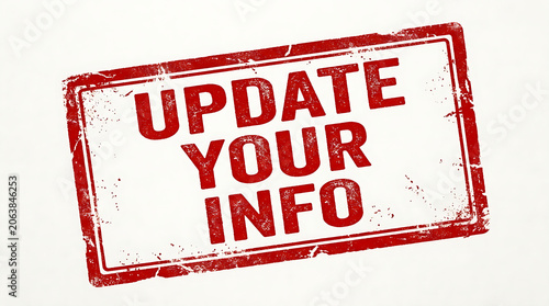 Update your information red stamp badge