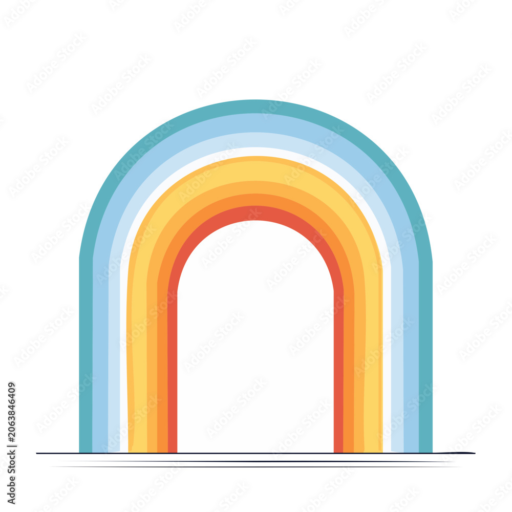 Fototapeta premium Flat design rainbow arch vector