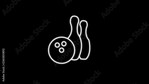 Bowling pin and ball icon isolated Juggling clubs, circus skittles Sport equipment.