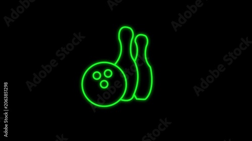 Bowling pin and ball icon isolated Juggling clubs, circus skittles Sport equipment.