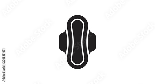 Foto Sanitary pad silhouette on a white background simple black outline design
