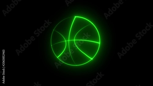 neon Football icon animation with glowing neon. Animation of Glowing neon football ball icon isolated. black background