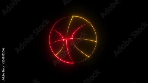 neon Football icon animation with glowing neon. Animation of Glowing neon football ball icon isolated. black background