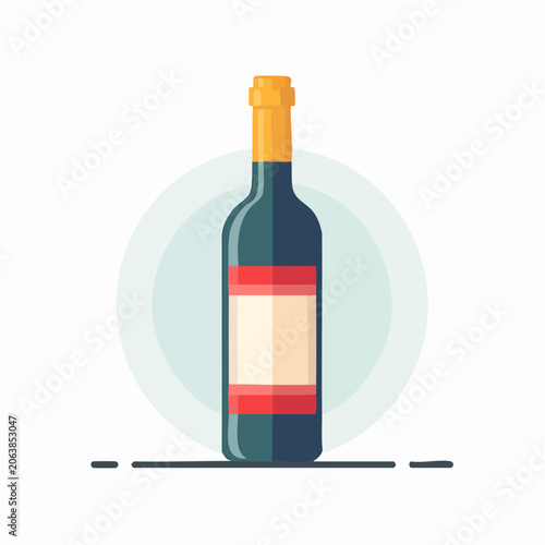 Flat illustration of a wine bottle