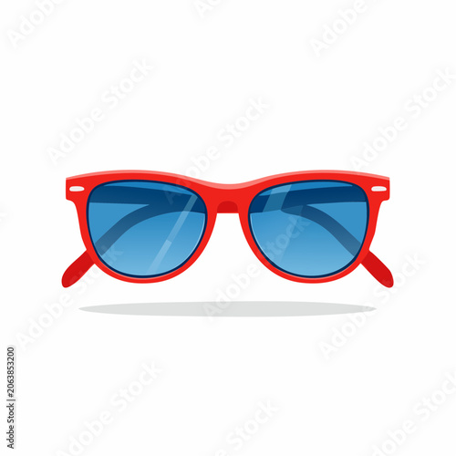 Red Sunglasses with Blue Lenses