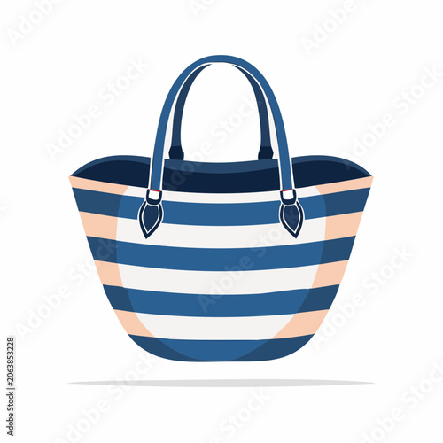 Striped Beach Tote Bag