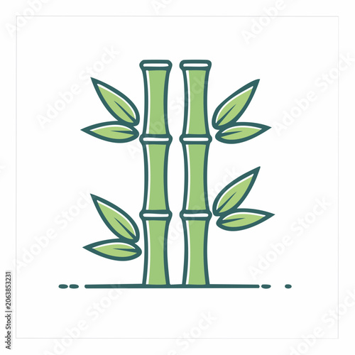 Stylized Bamboo Stalks Icon
