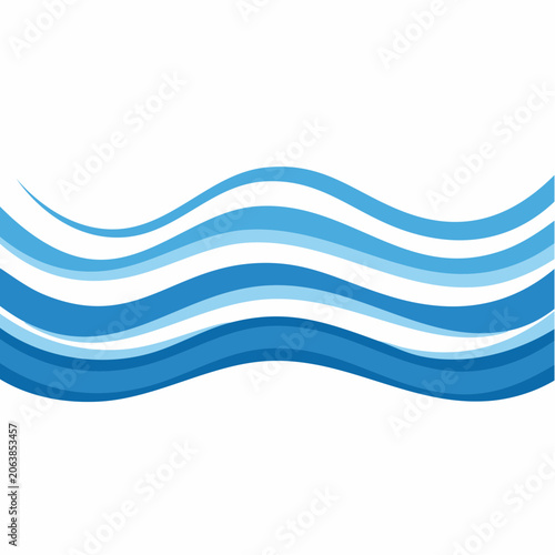 Abstract Blue Waves Background