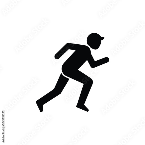 Running Man Icon Silhouette.