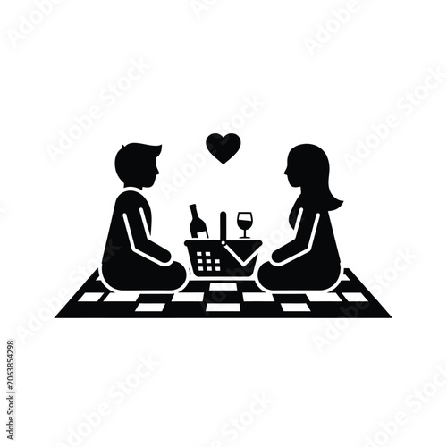 Couple Enjoying Romantic Picnic Date.