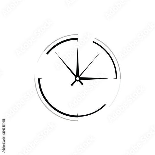 Minimalist Clock Face Abstract Design.