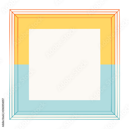 Colorful layered picture frame illustration