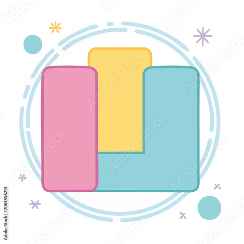 Colorful rectangles and geometric shapes illustration