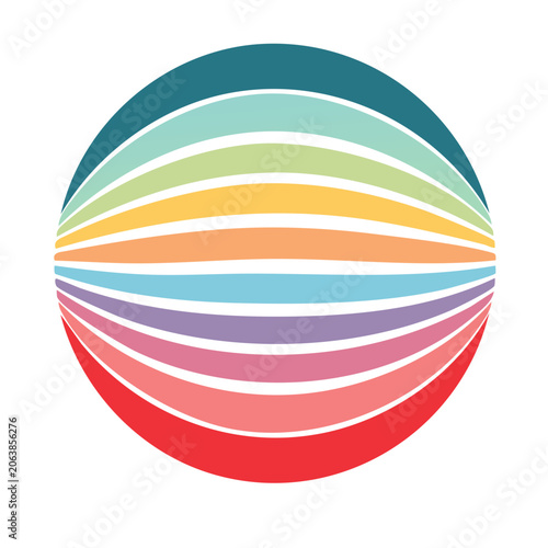 Colorful striped circle abstract illustration