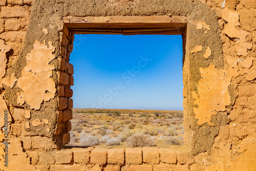 Ruins of Uintjiesbos farmstead, colonial heritage site in the Tankwa Karoo
