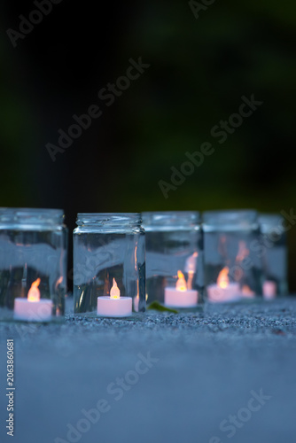 Candle Night Event with LED Candles in Glass Jars