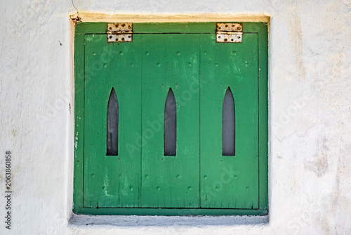 Old rustic architectural feature of derelict colonial building