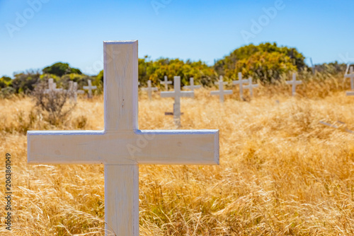 Grave site of deceased Boer farmers in rural South Africa