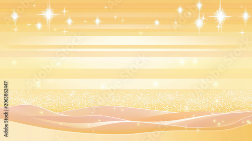 Abstract glowing golden background illustration with sparkle, light, and gentle wave. serene and magical design