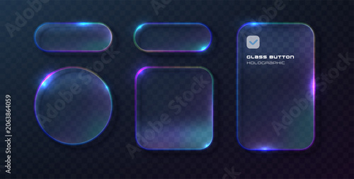 Photos 3D glass morphism UI kit with liquid shapes, glowing borders, and transparent effects